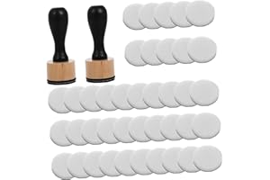 Mobestech 2pcs Ink Blending Brushes with Wood Handles and Round Sponge Heads for Crafting and DIY Stamp