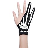 HUION Skeleton Artist Glove for Drawing Tablets, Left or Right Hand | Two-Finger Soft Lycra and Nylon Glove for Tablet Drawin