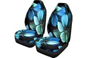 Pehede Automotive Seat Covers Watercolor Blue Flower Mystical Floral Seamless Pattern Front Seat Cushion Cover Fits Cars SUV Truck 2 Pieces for All Seasons Soft&Breathable