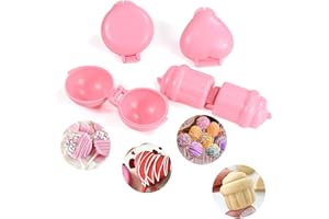 4PCS 3D Printed Sphere Circle Cake Pop Cutter and Pusher, Round Cake Pop Mold Shapes Press Set, Pink Baking Tools Accessories