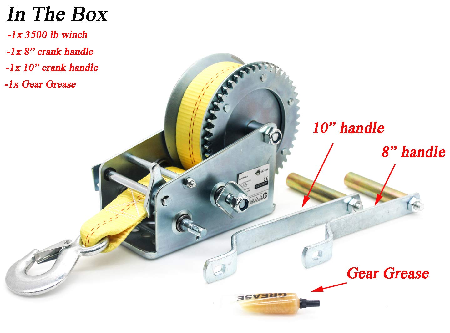 . 1600 lb with Cable Manual Operating with Strap & Cable for Boats and