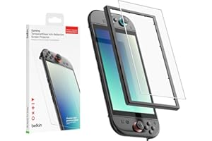 Belkin TemperedGlass Anti-Reflective Screen Protector for Nintendo Switch 2-9H Hardness, Slim, Scratch-Resistant - Includes Easy Align Frame for Bubble Free Application - Gaming Essentials