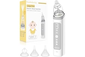 Koalababy Large Flow Electric Nasal Aspirator, Powerful Nose Suction for Toddler, Baby Nose Sucker Adjustable 3 Levels of Suction, Music and Light Function