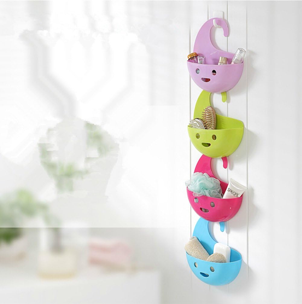 KF358 Bath Utensil Holder Plastic Shower Basket with Hook Handle for