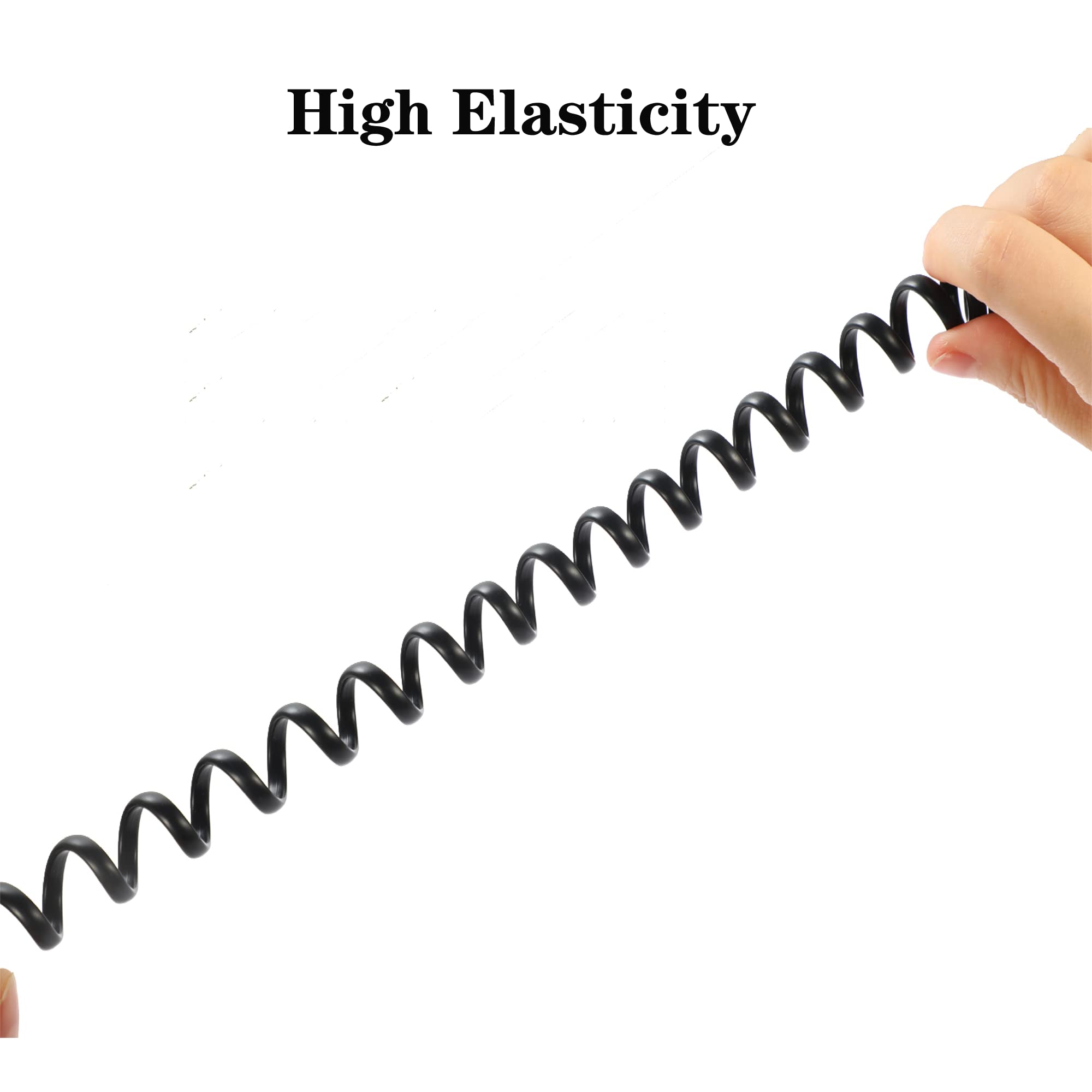 5 Pack Phone Cord Landline8Ft Uncoiled / 1.4Ft Coiled Landline Phone Handset Cable RJ9 4P4C Telephone Accessory- Black