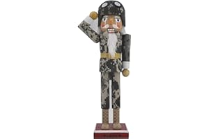 TX USA Corporation 14" Holiday Mantel Display Army Soldier in Fatigues Christmas Nutcracker Figurine