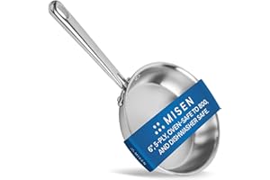 Misen 5-Ply Stainless Steel 6" Frying Pan - Professional Cookware for Induction, Gas and Electric - Dishwasher Safe, Oven Saf