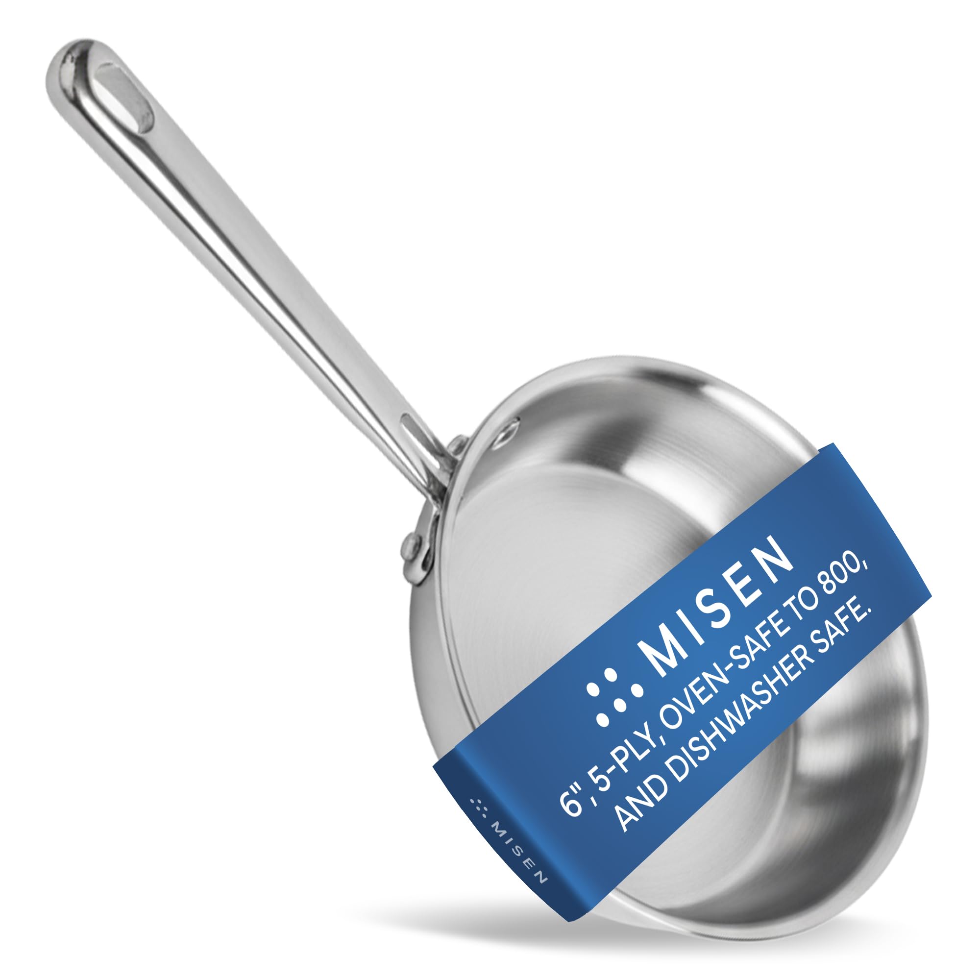 Photo 1 of Misen 5-Ply Stainless Steel 6" Frying Pan - Professional Cookware for Induction, Gas and Electric - Dishwasher Safe, Oven Safe to 800°F - Durable, Versatile, Even Heating