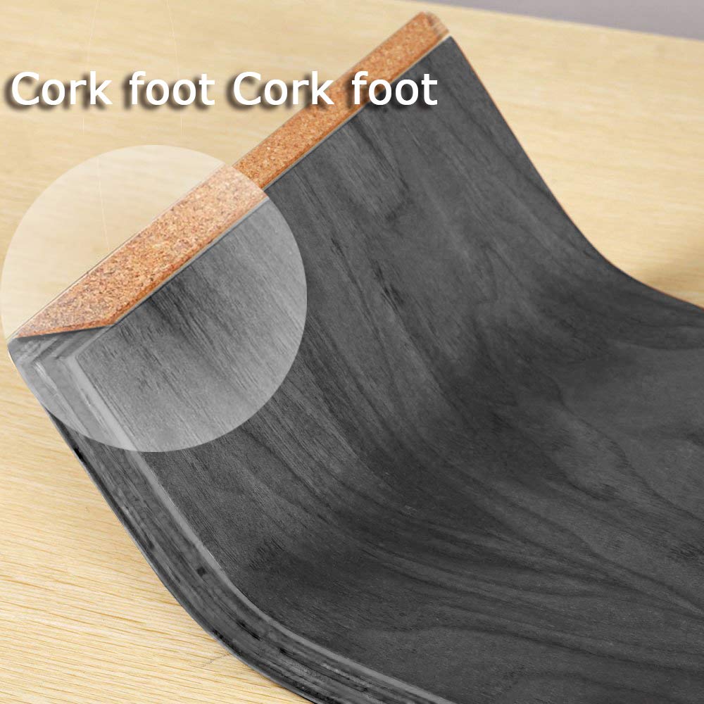 Halnziye Wooden Computer Monitor Stand, Durable Desk Riser Laptop Desktop Stands for MacBook, Universal Office PC Notebook Stand Holder/Household Flower Pot Rack (Oak Black)