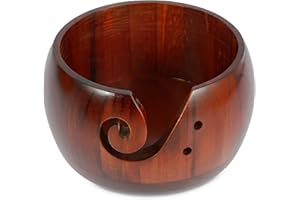 Fizocosisto Wooden Yarn Bowl Holder,Portable Knitting Yarn Bowl, Crochet Yarn Bowls for Knitters & Crocheters, Yarn Holder Dispenser Yarn Storage Bowls for Women Knitting Crochet Knit