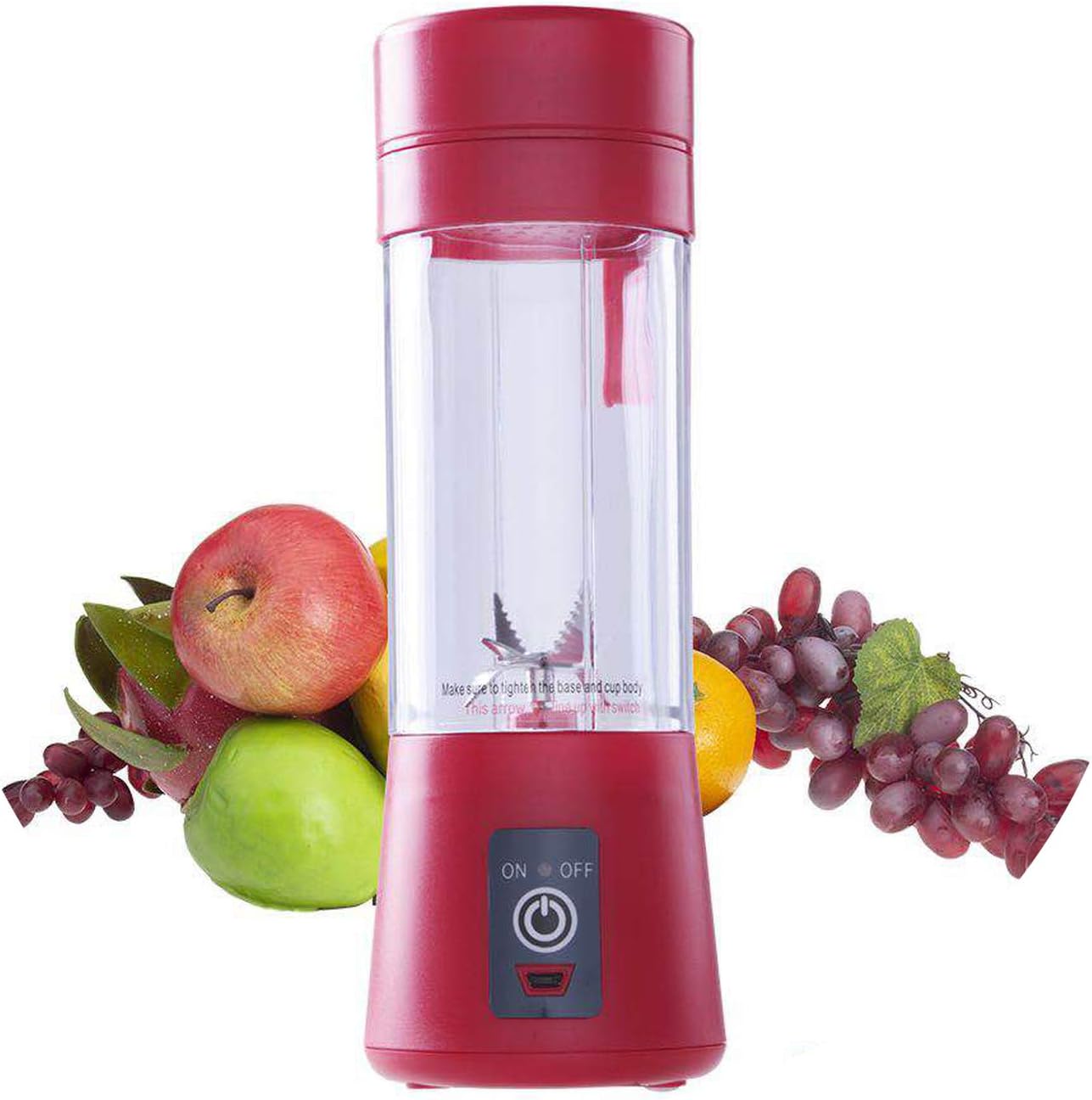 400Ml Portable Juice Blender Usb Juicer Cup Multi Function Fruit Mixer Six Blade Mixing Machine Smoothies Baby Food,Red