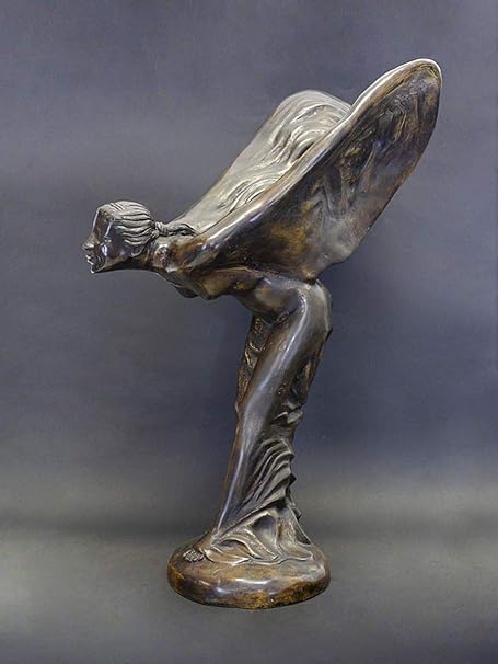 Antike Fundgrube Bronze Figur Statue Frau mit Flügeln vergleichbar mit Kühlerfigur (8424)