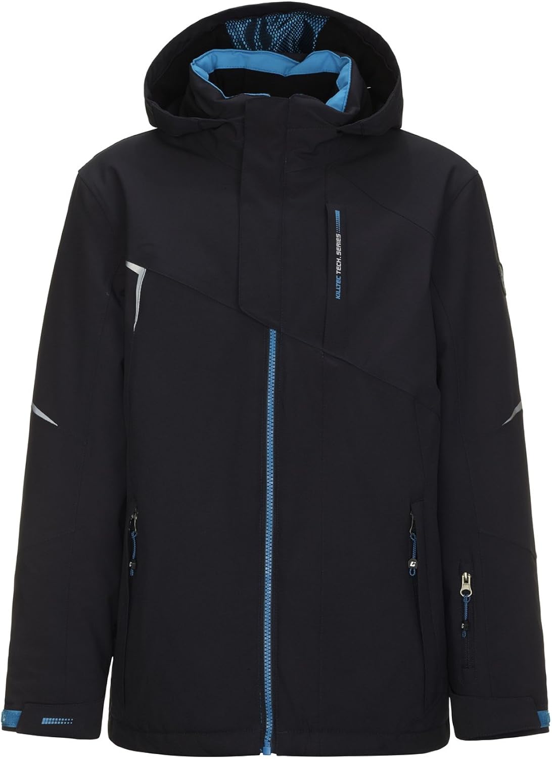 killtec Boys 'Ximo Jr Ski Jacket with Hood and Snow Guard, Boys', 3253800000814128, dark navy