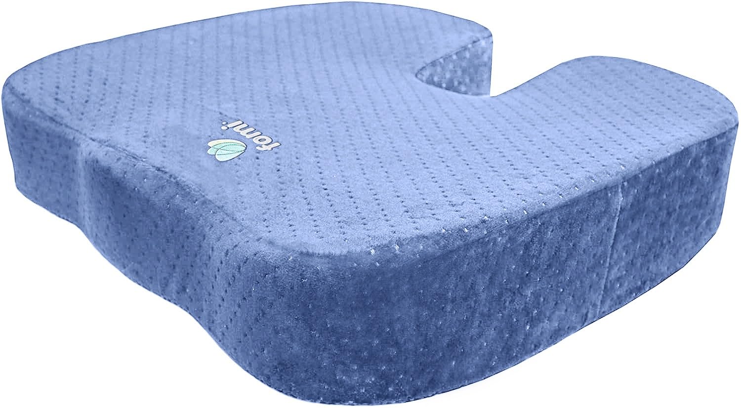 FOMI Extra Thick Firm Coccyx Orthopedic Memory Foam Seat Cushion | Black Large Cushion for Car or Truck Seat, Office Chair, Wheelchair | Back Pain Relief