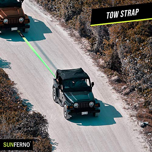 Sunferno Recovery Tow Strap 35000lb Break Strength - Lab Tested Heavy Duty 3"x20' Winch Snatch Straps - Recover Your Vehicle Stuck in Mud/Snow - Protective Loops - Off Road Towing Rope Truck Accessory - Image 4