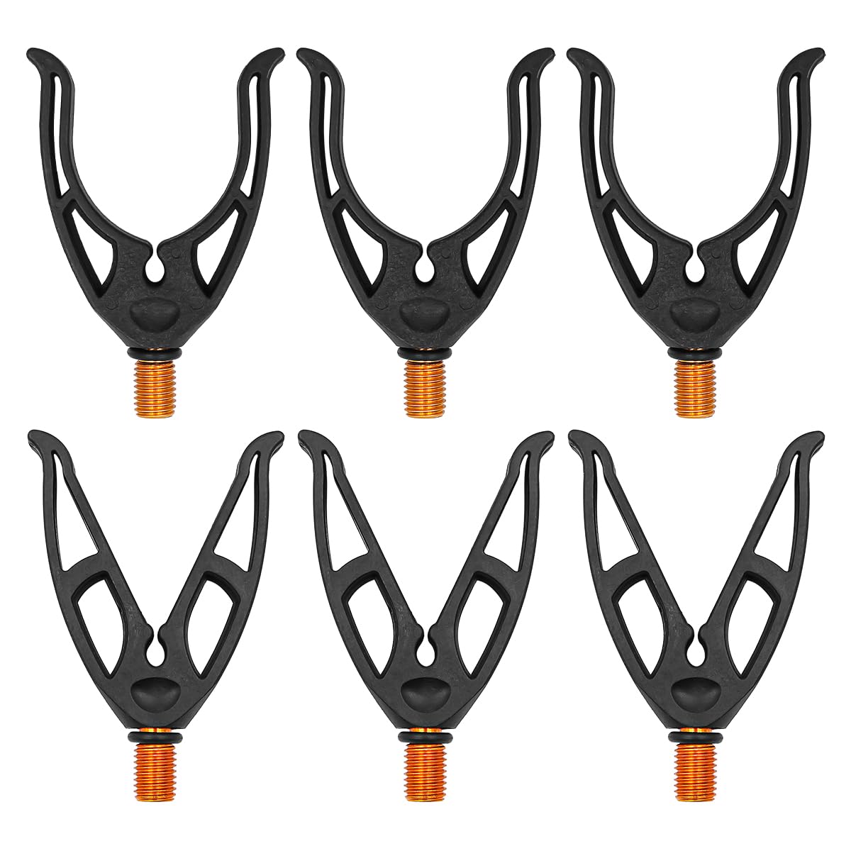 VOANZO 6 Pcs Fishing Rod Rests V Back Rests Rod Pod U-Head Grip with Thread M3/8 for Match Fishing Rods Bank Stick Rod Holder Carp Fishing Tackle