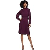 Maggy London Womens Long Sleeve Catalina Crepe Dress Workwear Event Guest of Wedding