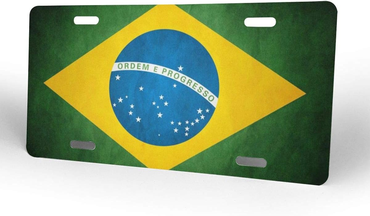 Amazon Co Jp ナンバー ナンバープレート ブラジル国旗 ナンバープレートベース 普通車 軽自動車適用 雑貨 6x 12 Inch 服 ファッション小物