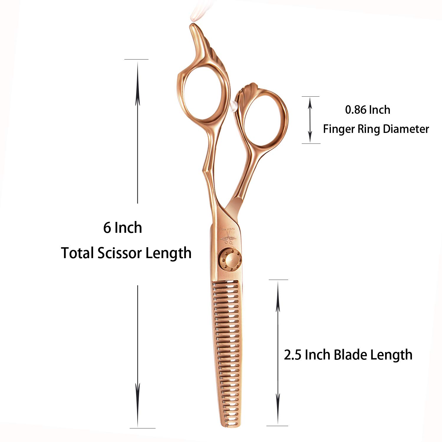 6 Inch Thinning Hair Cutting Scissors Professional Salon Barber Shears Trimming Haircut Texturizing Scissors for Man, Women, Adults Japanese Stainless Steel Wing-Shaped Engraving Handle Bronze : Beauty