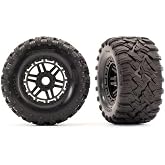 Traxxas 8972 Maxx Black All Terrain Tires and Wheels for Remote Control Cars, 17mm Splined TSM Rated