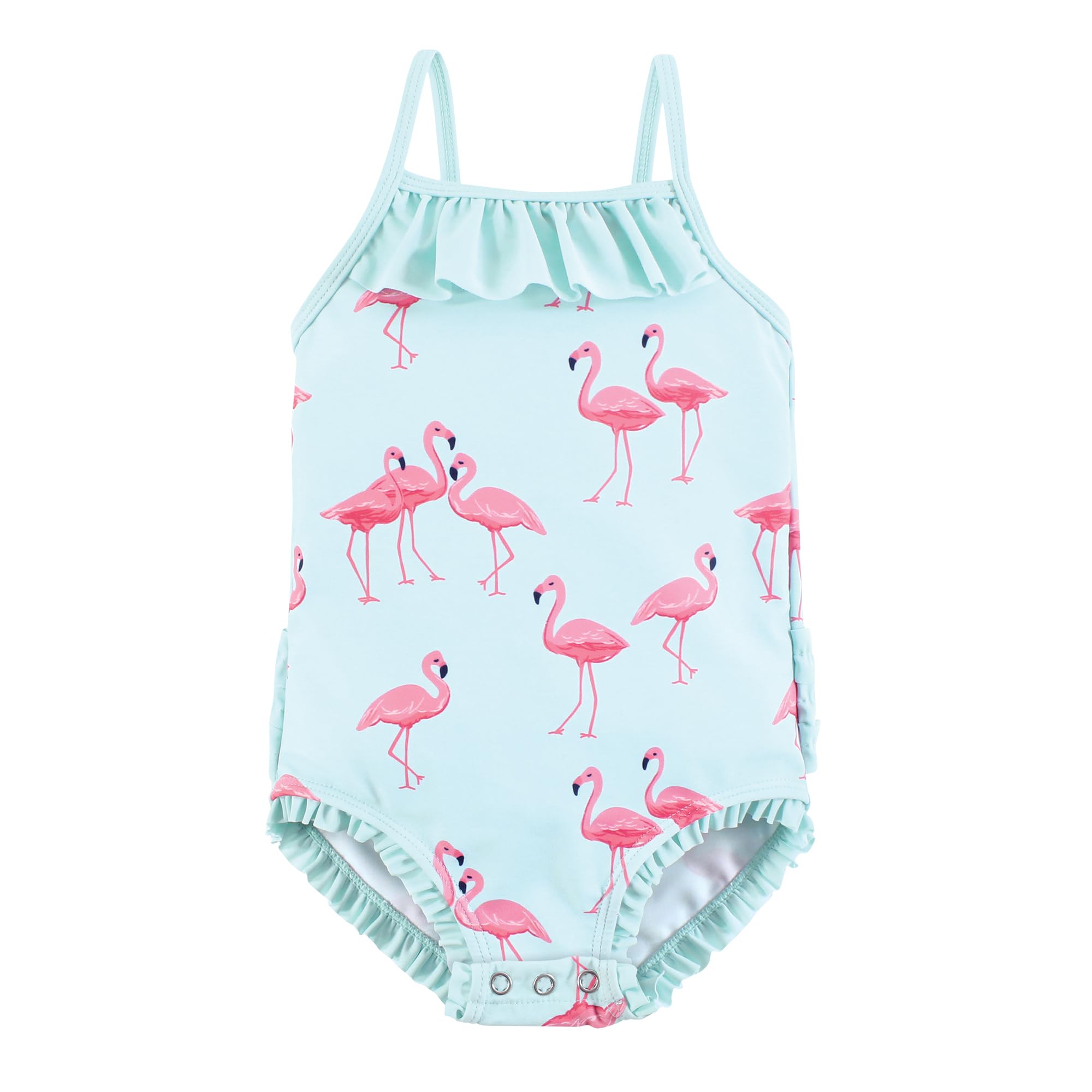 Photo 1 of Hudson Baby Girls Baby and Toddler Swimsuit, Mint Flamingo, 12-18 Months