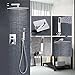 Votamuta Bathroom Single Handle Shower Faucet Trim Valve Body Hand Shower Complete Kit Modern Square, Polished Chrome