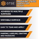 GTSE Masking Tape 100mm x 50m Wide Cream Painters Tape for Decorating DIY 1 Roll view 6