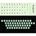 2PCS Pack Universal English Keyboard Stickers Glow in The Dark, Keyboard Letters Stickers for Computer Laptop Notebook Desktop (English-Glow)