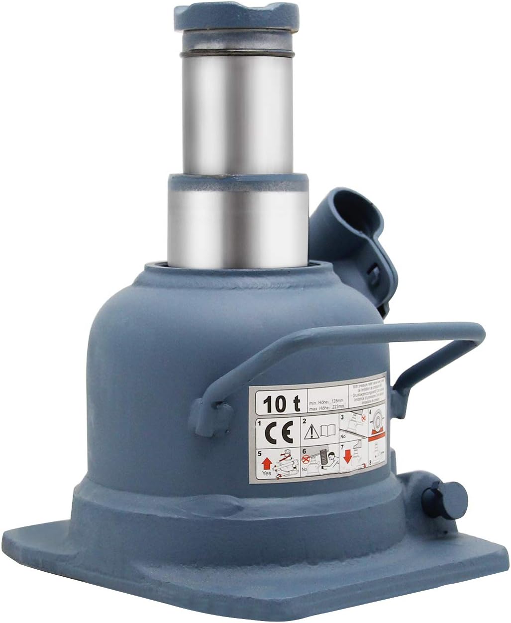 BAOSHISHAN 10 Ton Low Profile Bottle Jack Double Ram 4-7/8’’ to 8-7/8’’ Lifting Range Hydraulic Jack: Home Improvement