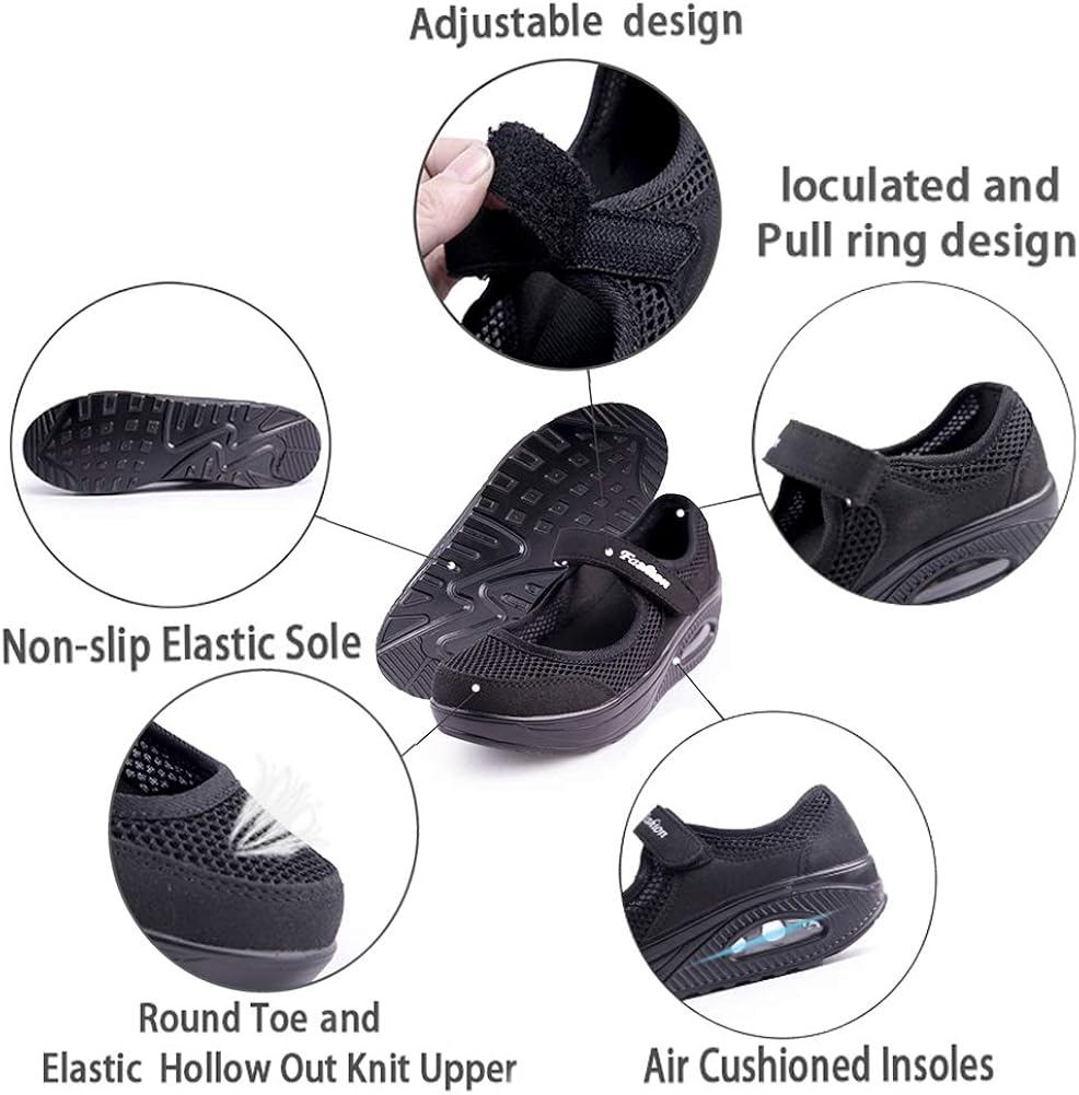  | Women's Comfortable Working Nurse Shoes Non-Slip Adjustable Breathable Walking Buffer Fitness Casual Nursing Orthotic Lightweight Shoes Arthritis, Diabetes Heel Pain, Foot Pain, Plantar Fasciitis | Walking