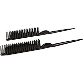 CocoBlack Naturals 3 Row Styling Comb For Detangling, Defining And Separating Curls (Black)