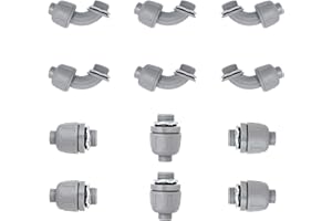 WOCLOER 3/4 inch Liquid Tight Connector PVC Flexible Conduit Connector UL Listed Liquid Tight Connector Non-Metallic Electrical Conduit Fittings 12 Pack (6 Pcs 180D/6 Pcs 90D)