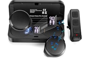 Ski Helmet Speakers with Remote Control - No Installation Stereo Skiing Headphones with Built-in Mic & LED Display Charging B