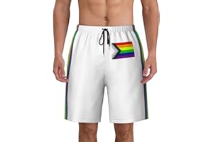 CYRIEL Rainbow Pride Flag Men’s Shorts LGBTQ Athletic Casual Workout Shorts Quick Dry Fit Gym Shorts Drawstring Beach Shorts