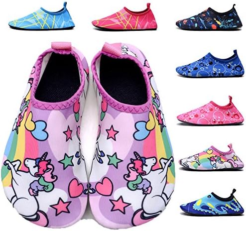 FASHOE Kids Swim Shoes Quick Dry Barefoot Socks Toddler Water Shoes for Baby's Boy's Girl's