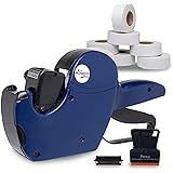 Perco Pro 2 Line Price Gun Labeler Kit - Includes 2 Line Pricing Gun, 10,500 Plain White Labels, and Preloaded Inker