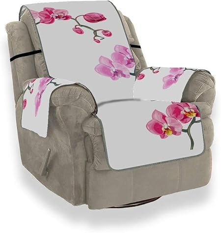 QIYI Funda de orquídea Spring Flower Slipcovers Silla reclinable Silla