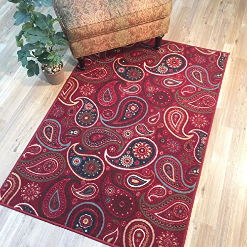 image for Maxy Home Kitchen Rugs and Mats - 2X6 - Non Skid, Rubber Backing, Wash