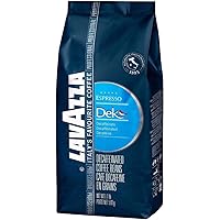 Lavazza Dek Whole Bean Coffee Blend, Decaffeinated Dark Espresso Roast, 1.1-Pound Bag