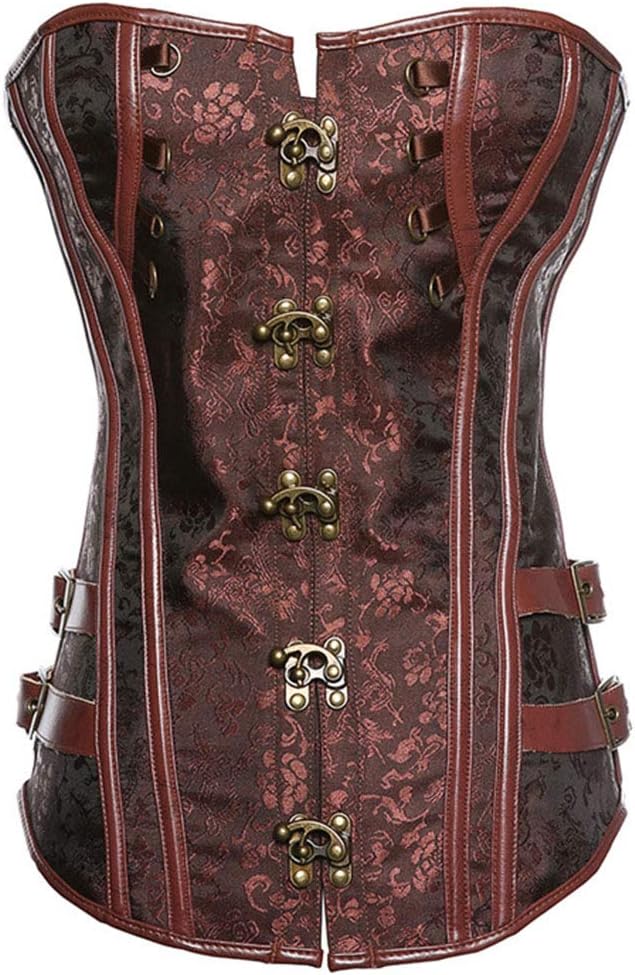 GSHappyGo Women's Steampunk Corset Hourglass Steel Bone Lingrie Overbust Bustier
