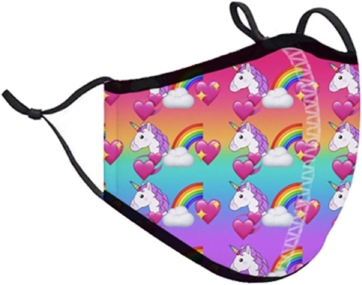 Top Trenz Fashion & Protective Mask for Children Age 3-7 Years Old (Unicorn Rainbow)