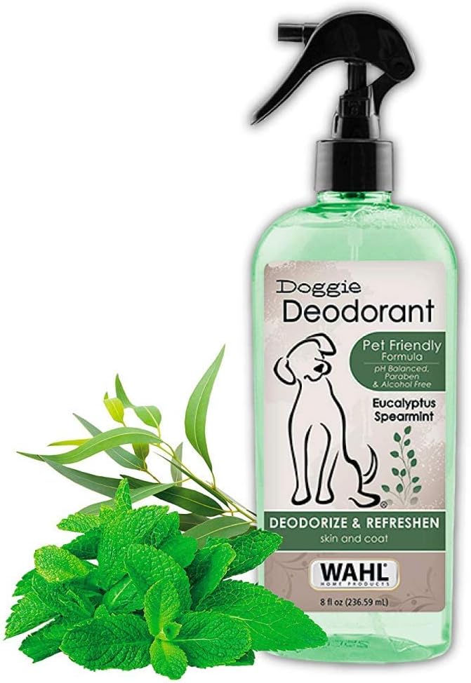 Wahl Deodorizing & Refreshing Pet Deodorant for Dogs - Eucalyptus & Spearmint for Coat Shine & Strengthening - 8 Oz