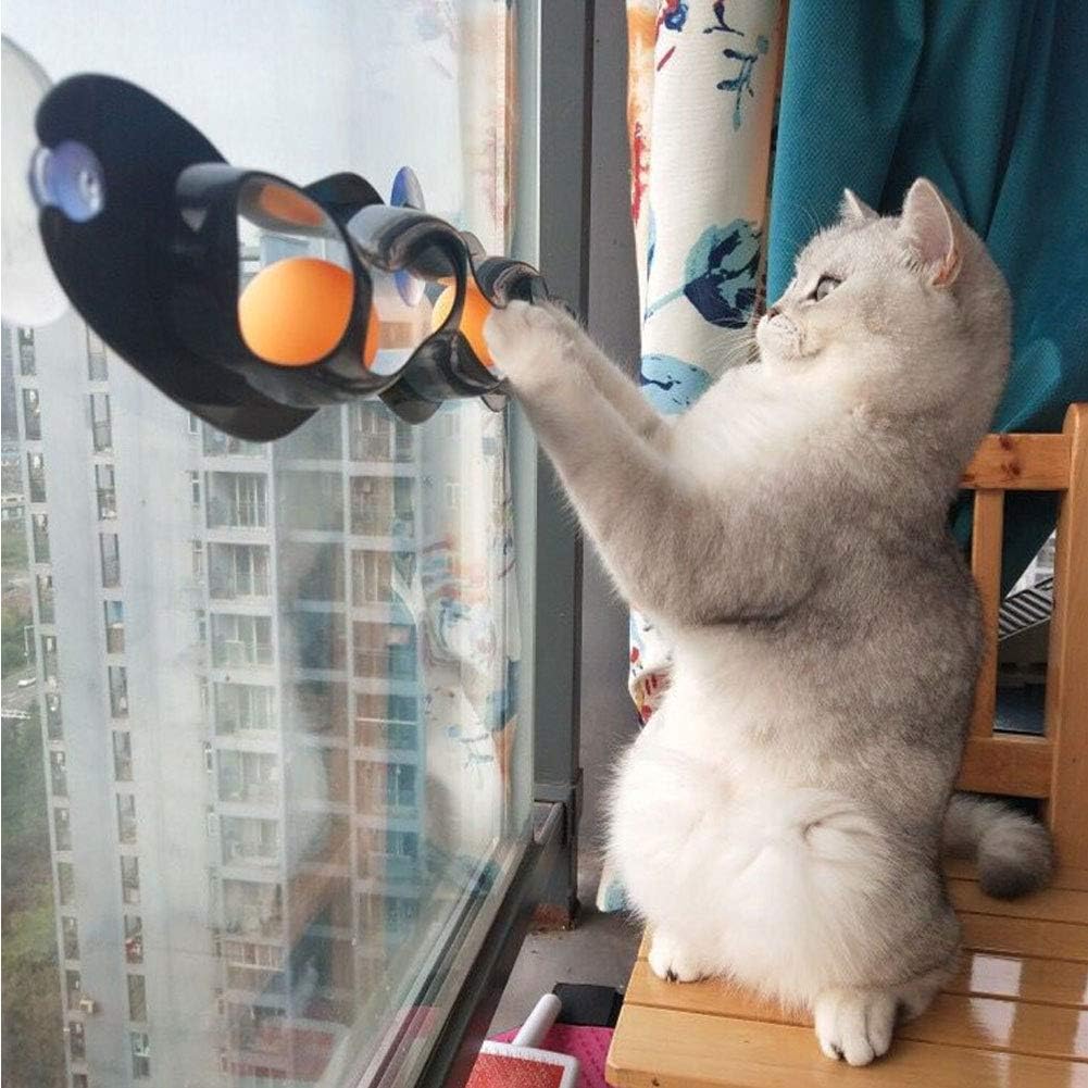 LANRCYO SRHOME Cat Track Ball Toy Set Mounts to Windows,Ball Track for Kitten Interactive Cat Toy,Puzzle Games and Race Track,Funny DIY Assemble for Your Favorite Kitty…