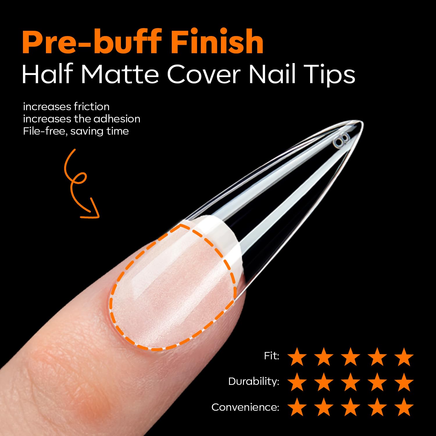 modelones Long Stiletto Nail Tips, Pre-shaped Soft Gel Tips Fake Nails False Acrylic Clear Full Cover Press on Extension Kit Gel Manicure DIY at Home 216PCS 12Sizes - Image 6