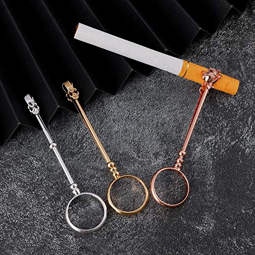 DaveandAthena 3 Pieces Cigarette Holder Ring Elegant Lady/Gentleman Smoker Cigarette Holder Ring, 0.67 Inch