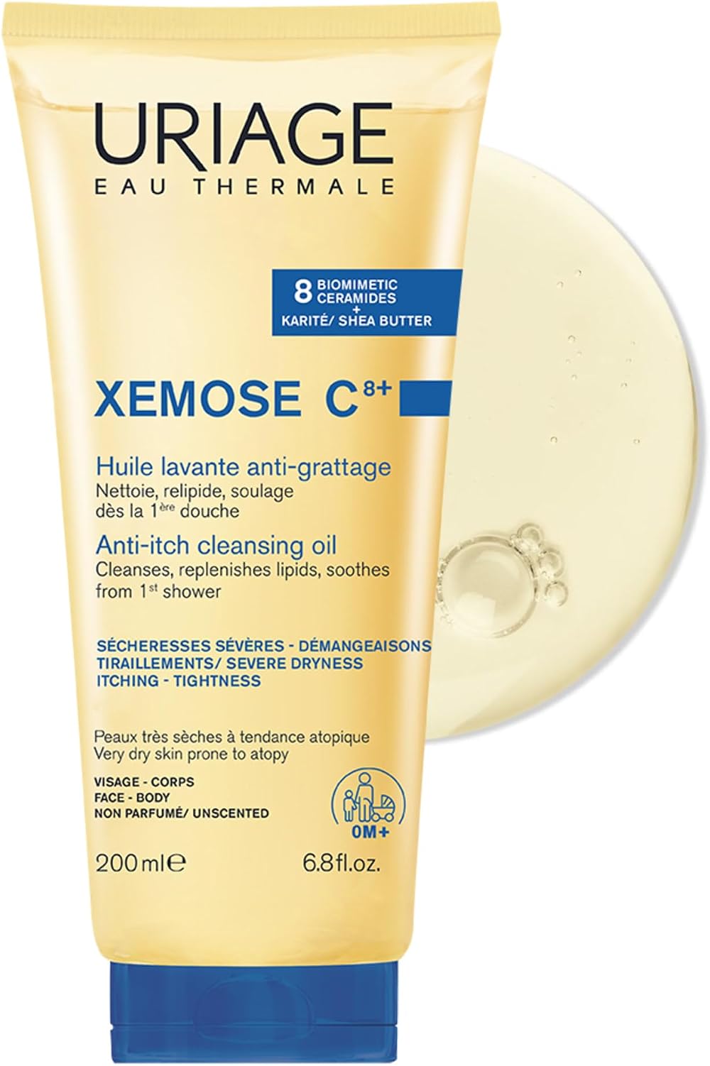 Uriage Xemose C8+ Anti-itch Shower Oil 200ml Face & Body Fragrance Free