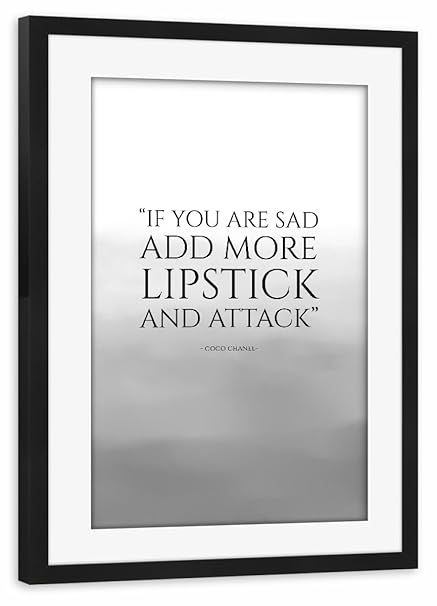 artboxONE Poster mit Rahmen Schwarz 30x20 cm Add Lipstick von Stephanie Wünsche - gerahmtes Poster