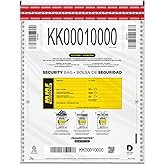 MMF Industries Cash Transmittal Bags | 12W x 16H | Pack of 100 | Unique Alphanumeric Numbering | Self-Sealing Adhesive | Four Tamper Indicators | Folded Bottom | Deposit Plastic Bags