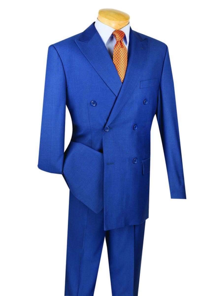 VINCI Wool Feel 6 Button Double Breasted Solid