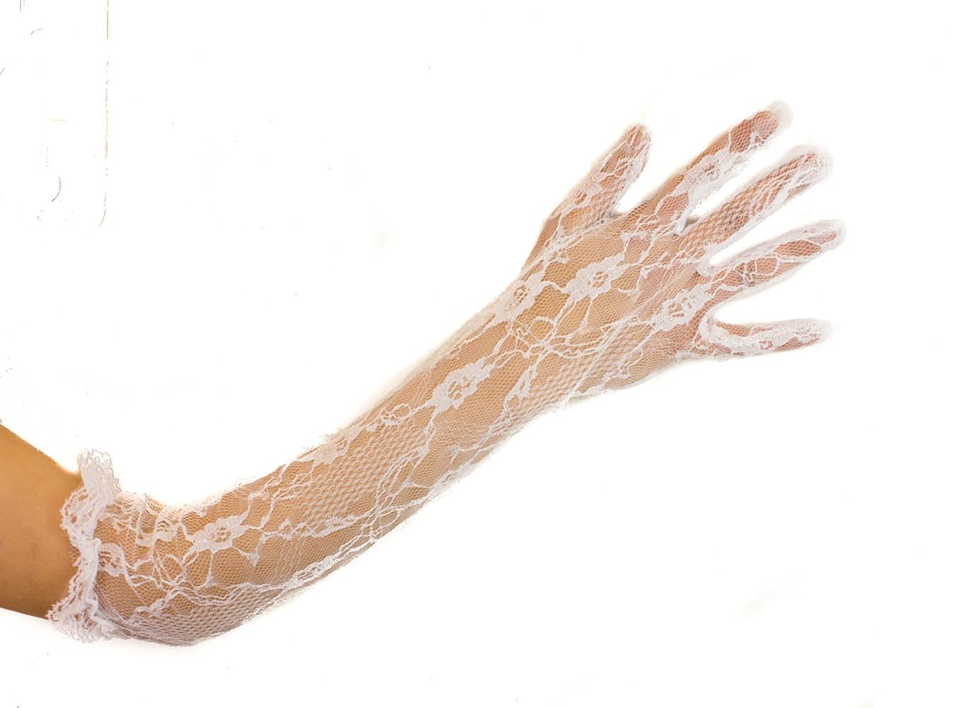 Mytoptrendz® Long Elbow Length Floral Lace Gloves White Amazon.co.uk